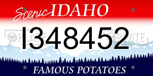 I348452 Idaho License Plate