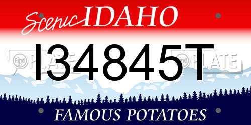 I34845T Idaho License Plate