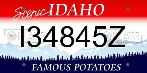 I34845Z Idaho License Plate