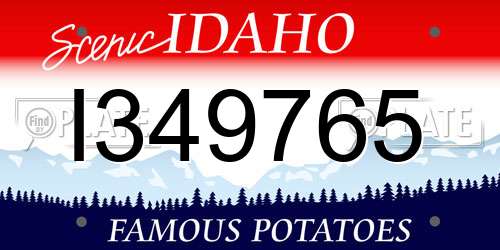 I349765 Idaho License Plate