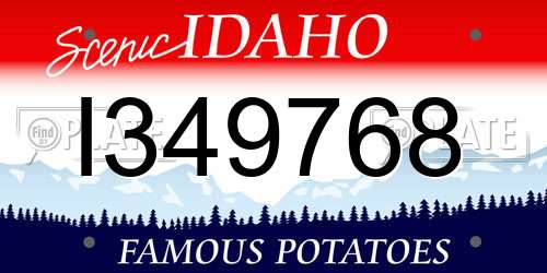I349768 Idaho License Plate