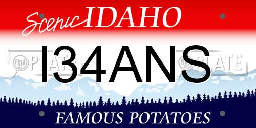 I34ANS Idaho License Plate