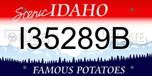 I35289B Idaho License Plate