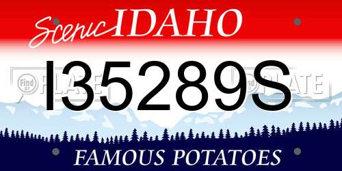 I35289S Idaho License Plate