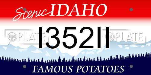 I352II Idaho License Plate