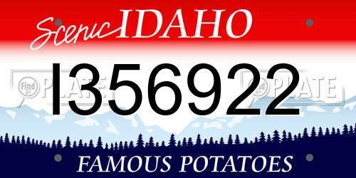 I356922 Idaho License Plate
