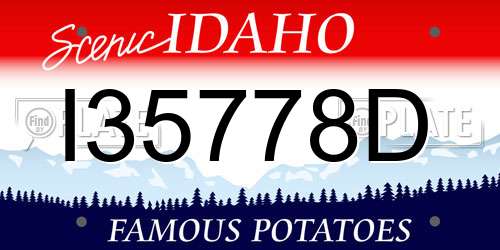 I35778D Idaho License Plate