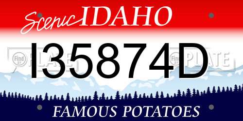 I35874D Idaho License Plate