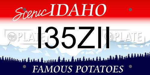 I35ZII Idaho License Plate