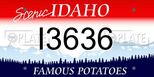 I3636 Idaho License Plate