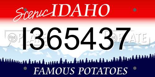 I365437 Idaho License Plate