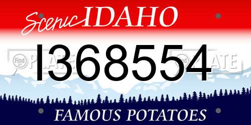 I368554 Idaho License Plate