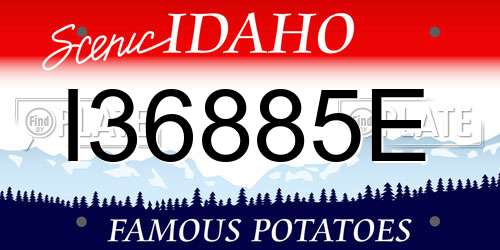I36885E Idaho License Plate