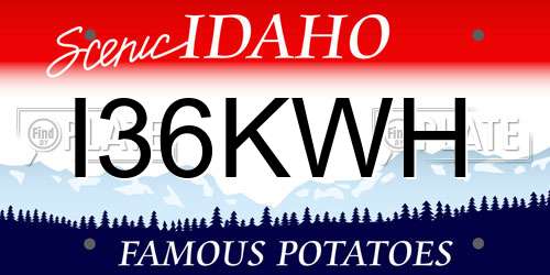 I36KWH Idaho License Plate