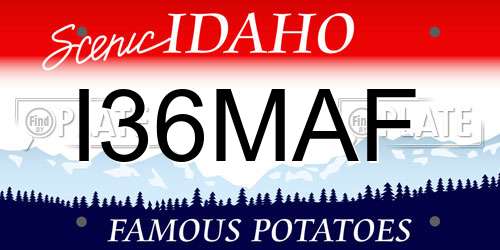 I36MAF Idaho License Plate