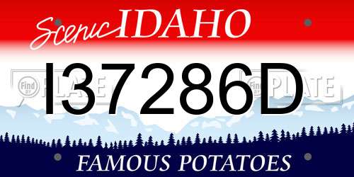 I37286D Idaho License Plate