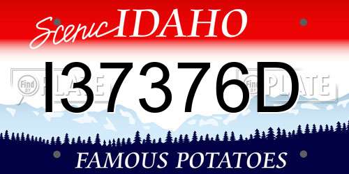 I37376D Idaho License Plate