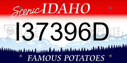 I37396D Idaho License Plate