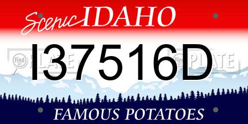 I37516D Idaho License Plate