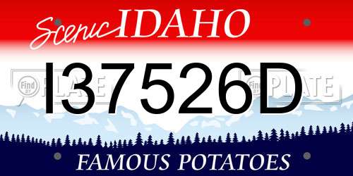 I37526D Idaho License Plate