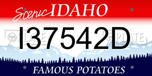I37542D Idaho License Plate