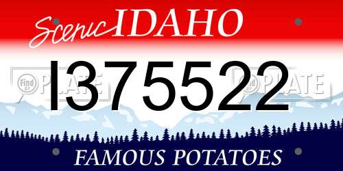 I375522 Idaho License Plate