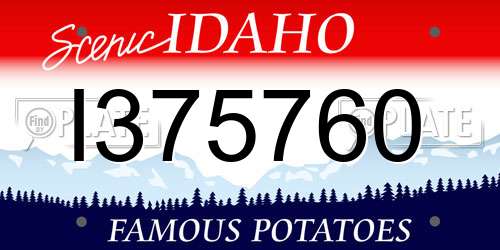 I375760 Idaho License Plate