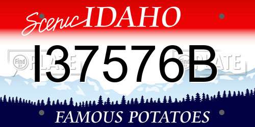 I37576B Idaho License Plate