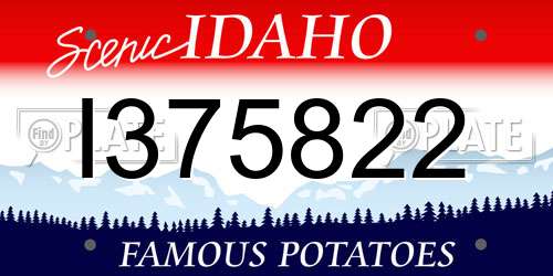I375822 Idaho License Plate