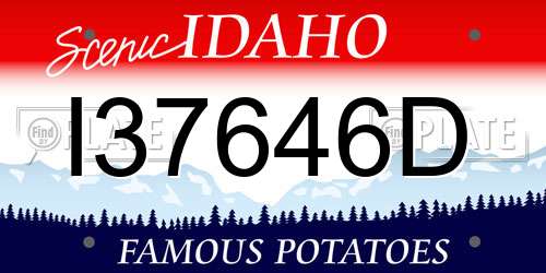 I37646D Idaho License Plate