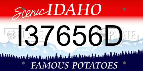 I37656D Idaho License Plate
