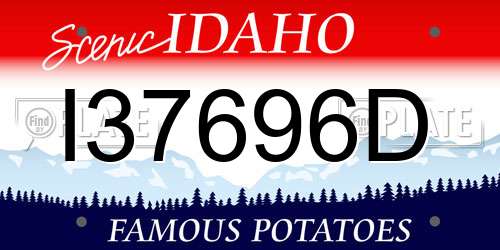 I37696D Idaho License Plate