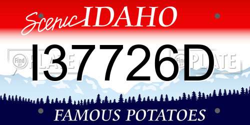 I37726D Idaho License Plate