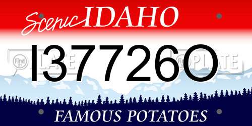 I37726O Idaho License Plate