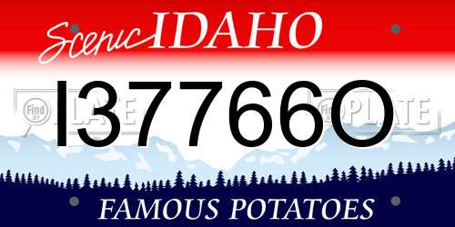 I37766O Idaho License Plate