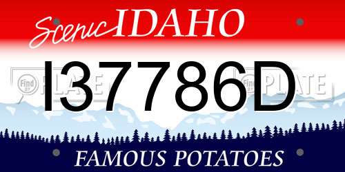 I37786D Idaho License Plate