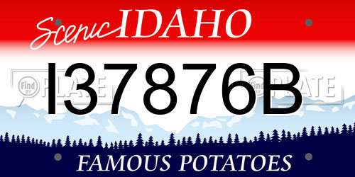 I37876B Idaho License Plate