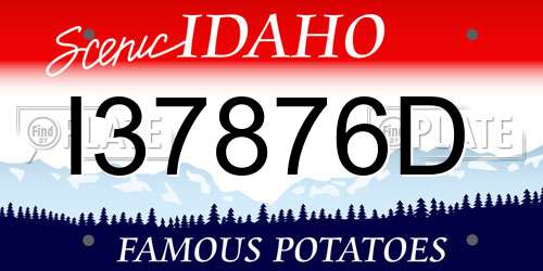 I37876D Idaho License Plate