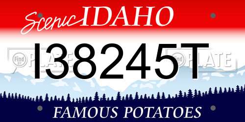 I38245T Idaho License Plate