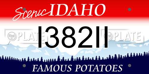 I382II Idaho License Plate