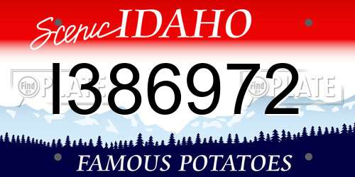 I386972 Idaho License Plate