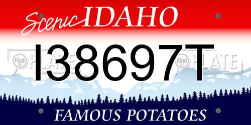 I38697T Idaho License Plate