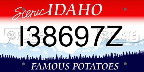 I38697Z Idaho License Plate