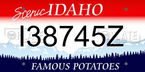 I38745Z Idaho License Plate