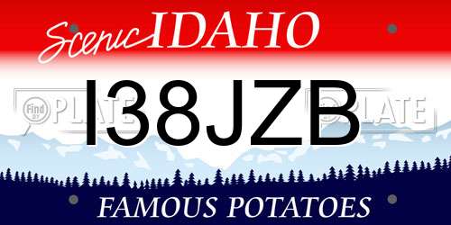I38JZB Idaho License Plate
