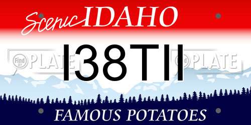 I38TII Idaho License Plate