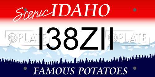 I38ZII Idaho License Plate
