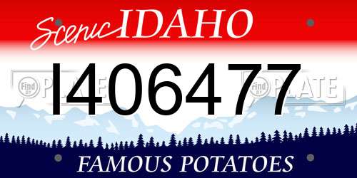 I406477 Idaho License Plate