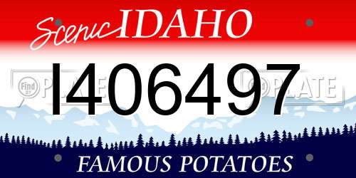 I406497 Idaho License Plate