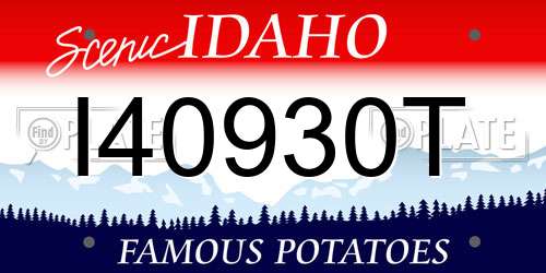 I40930T Idaho License Plate